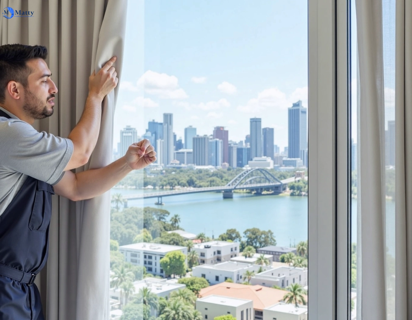Professional curtain steam cleaning service coomera QLD by Matty Curtain Cleaning